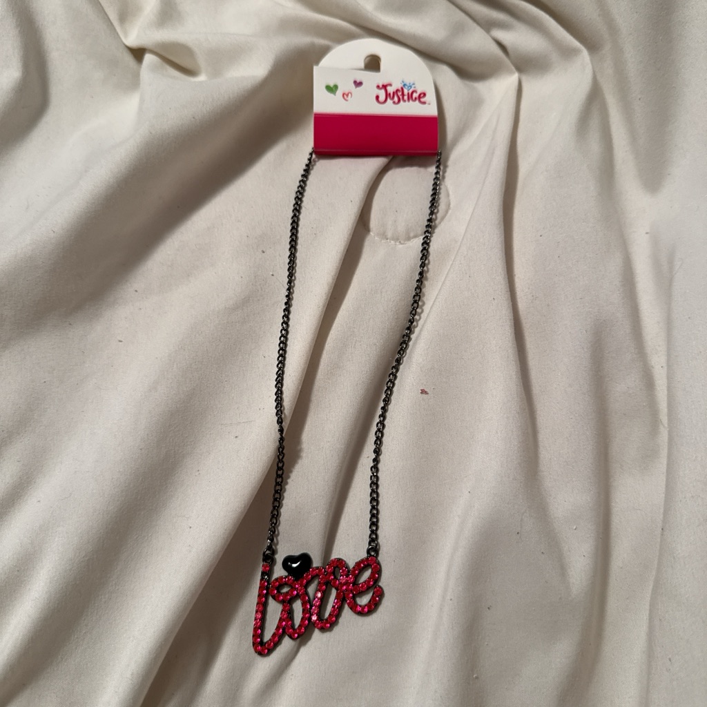 Justice Red And Black Love Necklace